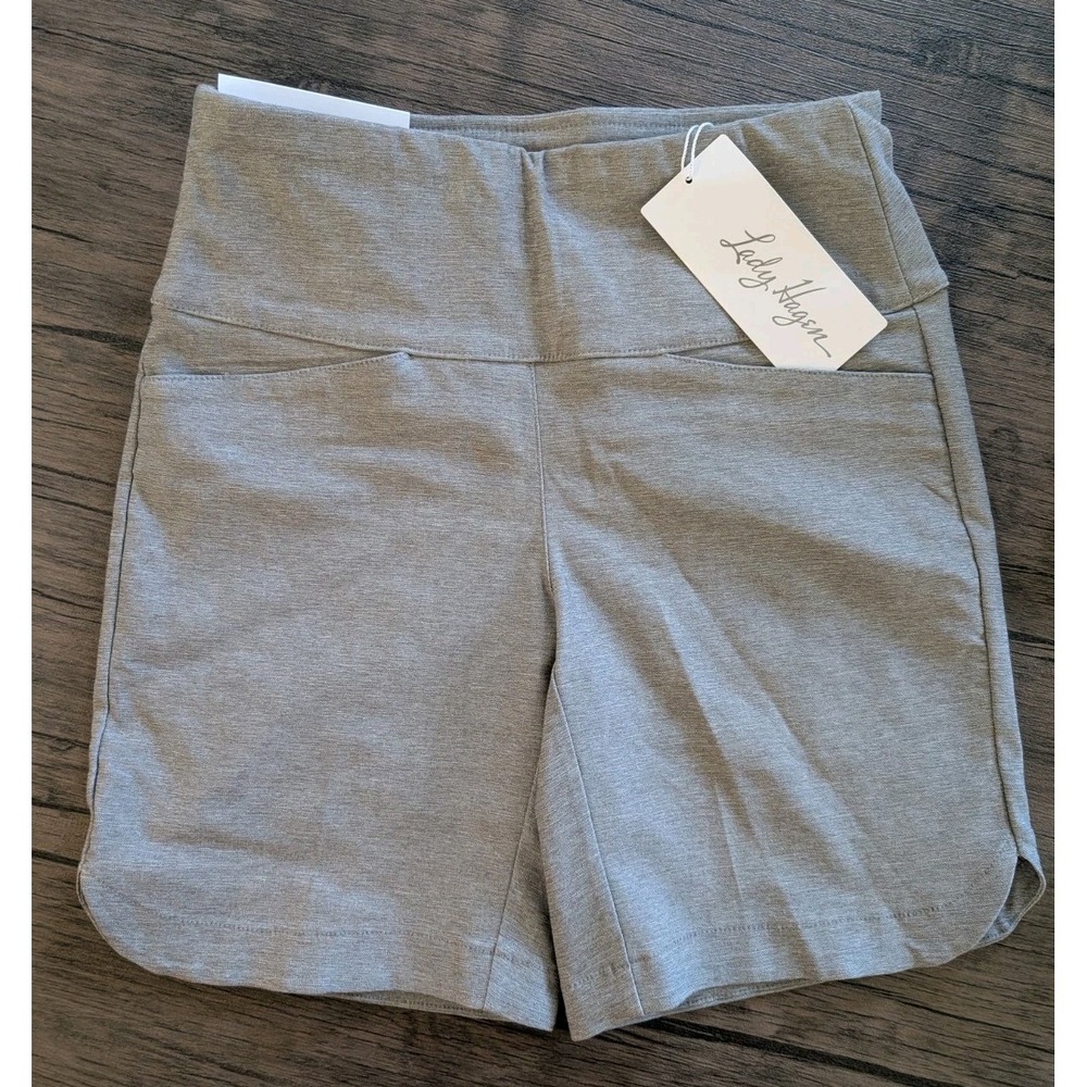 Lady Hagen Heather Gray  XS 7" Inseam Pull On Golf Short Sculpt NWT